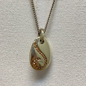 Long Chain Necklace w Double Sided Pendant